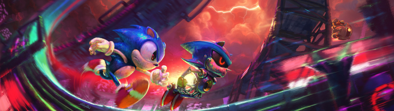 yoshiyaki:  Stardust Speedway . Sonic CD Fanart   glory days~ &lt;3