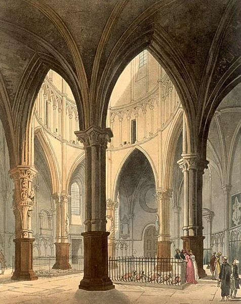 aenglaland:Interior of the Temple Church, built in the 12th century by and for the Knights Templar a