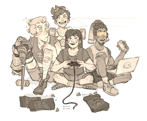 yummidraws:game night :o