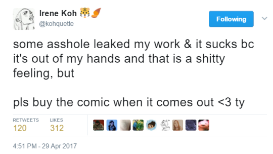 chiakinanami:  hey guys! so any of you who are into the legend of korra might have heard about a comic strip floating around (or even saw/reblogged/posted it) and I just wanted to let all of you know that it was a leak and not officially published! ^