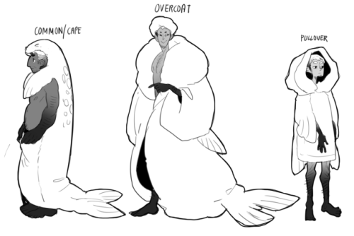 japhers:more selkie boy doodles and their pelt couture