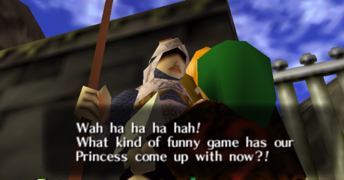Soldier: ‘Wah ha ha ha hah! What kind of funny game has our Princess come up with now?!”I like how t