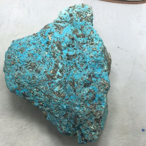 salmangems85: 5.5 kg turquoise with pyrite Boulder from Kirman, Iran. . . #turquoise#ferozeh#feroz