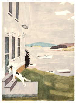 bluedoveyellowsun:  igormaglica:  Fairfield Porter (1907-1975), The Dog at the Door (from Ten Lithographs by Ten Artists)     1971. lithograph, 30 x 22 1/16 inches  He really understood.. 