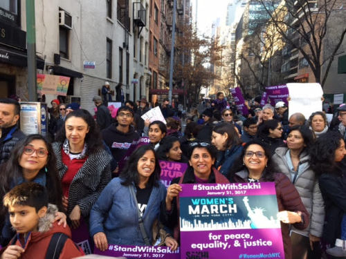 So proud to march with you! Sakhi for South Asian Women + supporters at the Women’s March