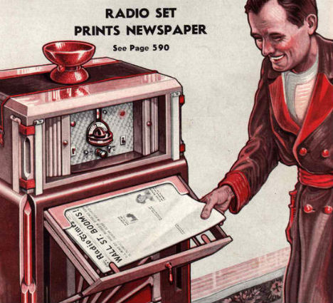 retrosci-fi:  “Someday…a “radio set” that prints the newspaper!“ ~retro-futurism  @empoweredinnocence