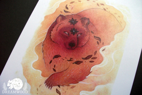 nevendi:“Fire Bear” Elemental animal spirit print. Available on Etsy!Acrylics and chalk pastelsWOW j