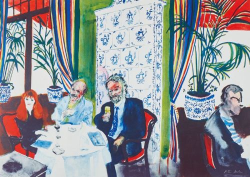 Tennstopet ,Restaurant   -   Peter DahlSwedish, b. 1934-2019Lithography  ,  42 x 59 cm.