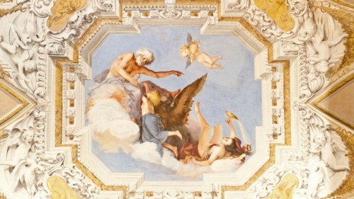 The Expulsion of Hebe and the Assumption of Ganymede to Olympus, by Giovanni da San Giovanni, Villa 