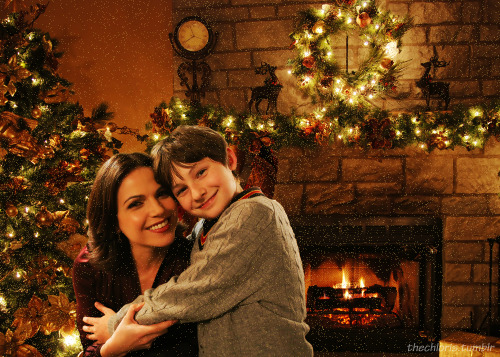 thechloris:OUAT Christmas Series Set 1:Regina and Henry Snuggle (hi-res)Snowing in the snow (hi-res)