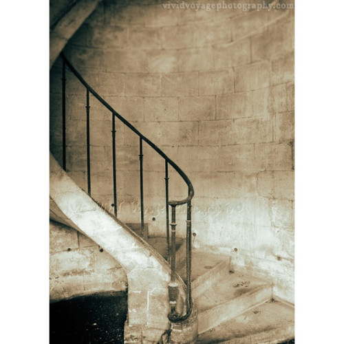 Stair Photograph, Iron Work, Sepia Photography, French Architecture, Versailles France Photo, Stairs