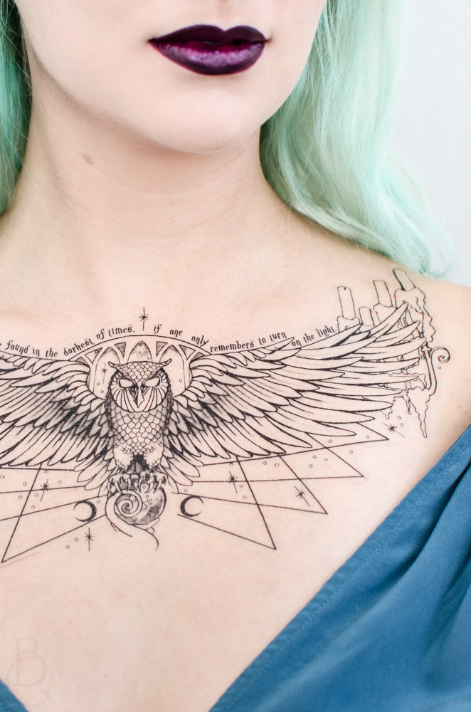 Tattoo uploaded by Tye Tremblay  harrypotter harrypottertattoo hogwarts  owl greathornedowl literarytattoo ravenclaw jkrowling blackandgrey  realism  Tattoodo