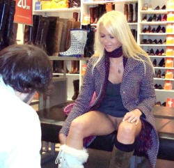 shoppingbabes2:  Another day in the life of a shoe salesman … upskirts all day