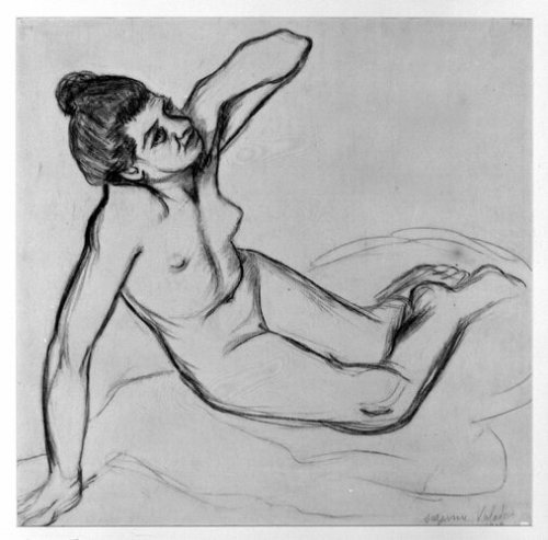 Nude, Suzanne Valadon, 1908, Brooklyn Museum: European ArtSize: Sheet: 16 5/8 x 16 ¾ in. (42.
