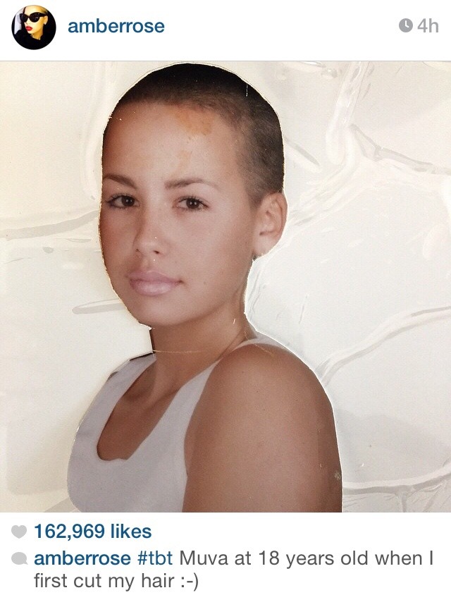 Amber rose with hair