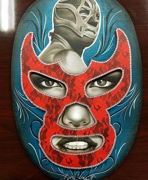 Preview for La Bulla art show on Saturday, May 6th. Blue Demon tribute. Courtesy of… @kmndz_ 