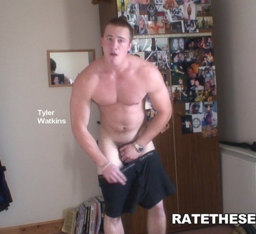 ratetheseguys:  Tyler Watkins, 18 year old boy bodybuilder. He must really want his fit body seen by as many people as possible but is a bit nervous to begin with. Why else would he be secretly submitting videos of him stripping nude, to ratetheseguys.com