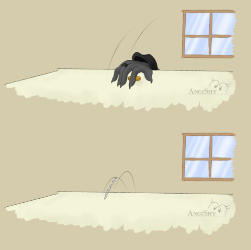 angishy:    That cat thing when cats see a little object when peeking from somewhere and then stealing it… well done, Cat noir, have the coin!  Art © AngiShy/meOriginal post: http://fav.me/da4qdl9