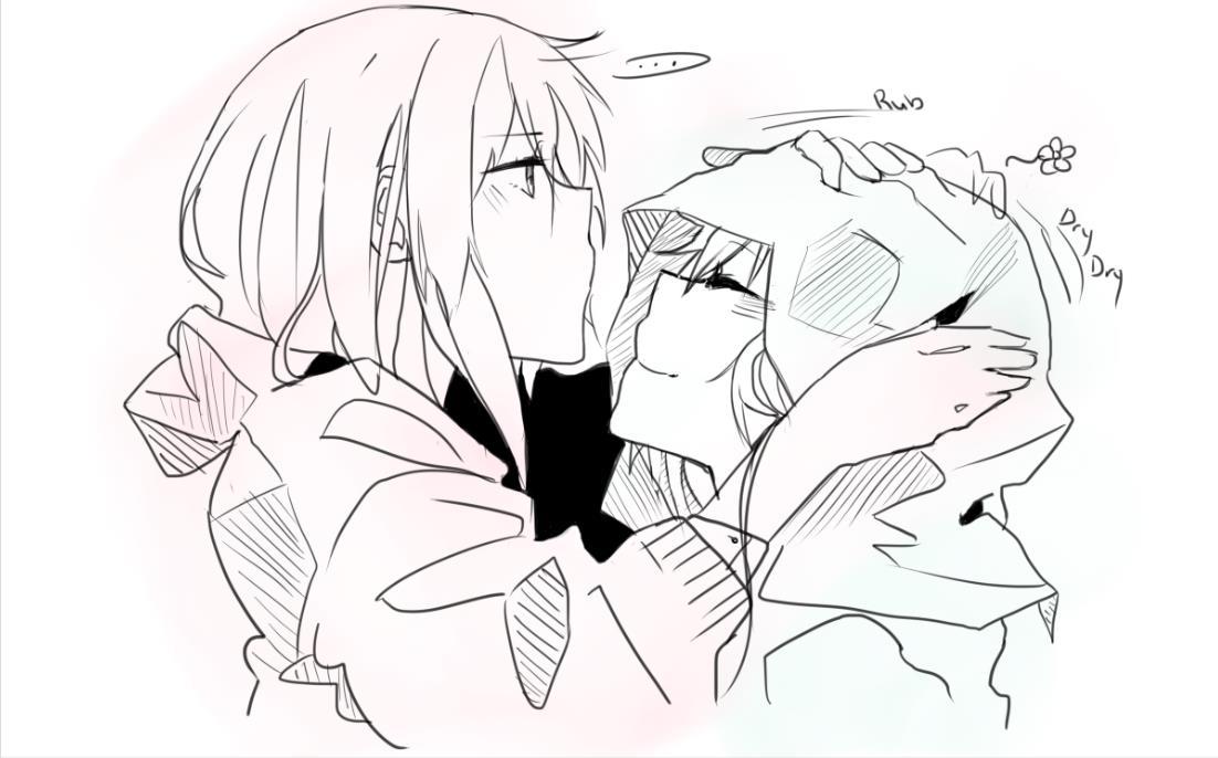 azure-zer0:  Forehead Kiss - Negitoro A small gift for a friend, I’ve been so busy