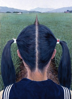 autosafari:  Makoto Aida, Path Between Rice Fields, 1991 