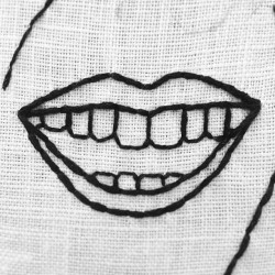 makingjiggy:  embroidering a mouth. #mouth #teeth #embroidery 