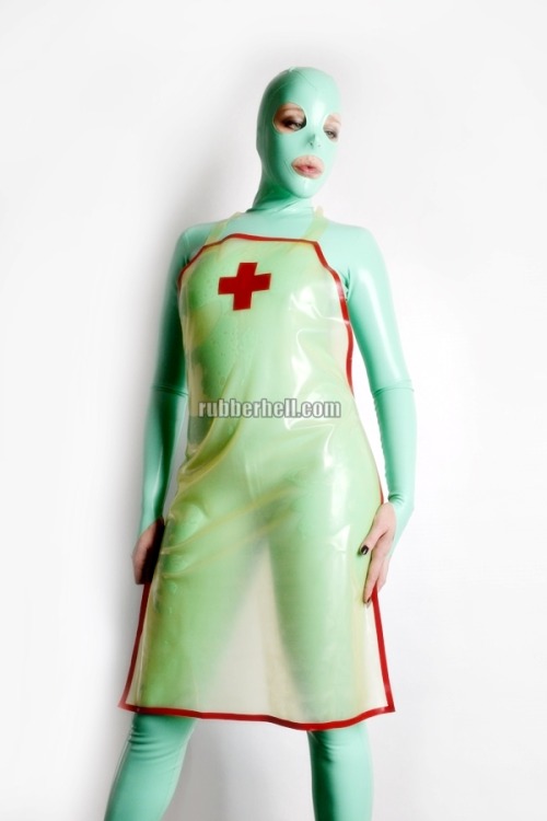 From #shooting #latex #nurse apron for www.latexvogue.com ;) Follow fetish model RubberTerra at www.