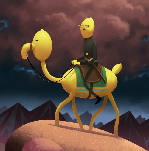 Lemongrab and his faithful steed