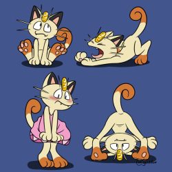 geekfox:Meowth art dump. Cute! :3