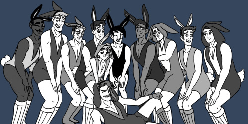 nerdygirlart: GUYS! I finished it! Puck Bunny Samwell Hockey Team! My eyeballs are burning but 