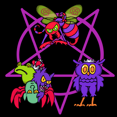 Lil&rsquo; goetic demons in my token style. Bael, Beelzebub, and Stolas