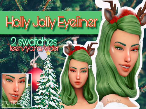A new holiday eyeliner! 2 swatches. DOWNLOAD: http://www.thesimsresource.com/downloads/1470151 Cre