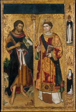 koredzas:Master of Saint John and Saint Stephen - Saint John the Baptist and Saint Stephen. 1450