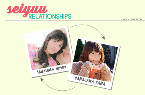 luxicity:Seiyuu Relationships | Animes where seiyuus work together★ Sawashiro Miyuki & Hanazawa 
