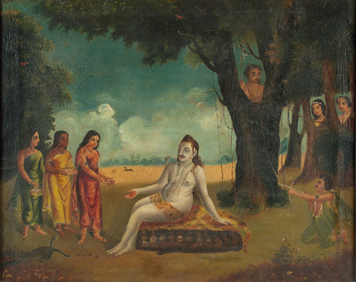 Kamadeva Reduced to Ashes by Shiva, bengali schoolLord Brahma told Narada that the deities decided t