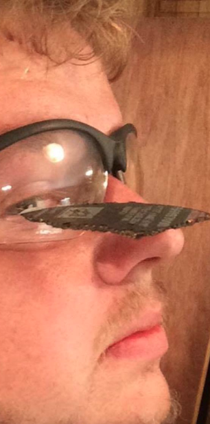 jamaicanbulma:  insurrectionist-fetishist:  johnnypayphone:  armedandgayngerous:  michigander514:  fed-ex-official:  anshin09:  sixpenceee:  Safety specs saved this guy’s eye from an exploding angle grinder disc. (Source)  PPE. Fucking wear it. ⚠