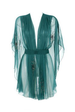 peachylingerie:  Emerald Elsie Kimono by