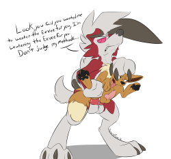 askrenardfoxx:My Lycanroc, Rascal, is such a horny bastard. Makes me so proud c: X3!!