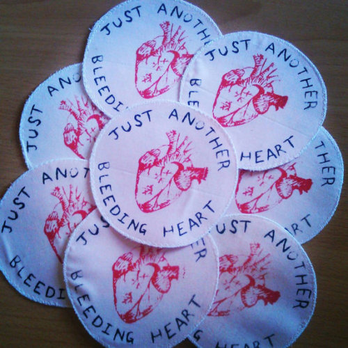 ‘just another bleeding heart’ liberal social justice activist pride patch =)available on etsy