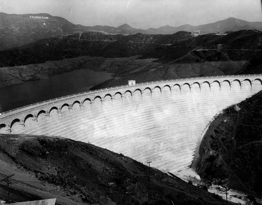 Mulholland Dam. Hollywood Hills. 1929