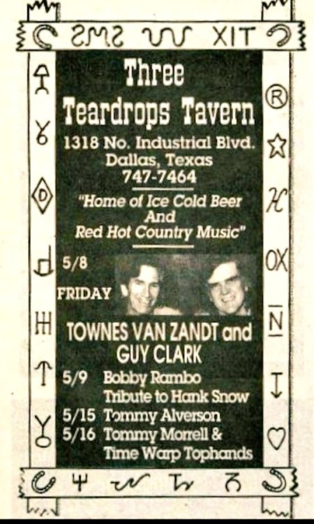 ice cold beer and red hot country music. three teardrops tavern. 