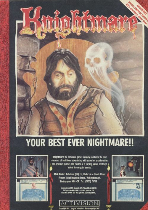 obscurevideogames:retrocgads:UK 1988Knightmare (Activision - various home computers)  (completely un
