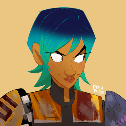 Been struggling to complete work/get past an art block so here’s a Sabine Wren I did to warmup.