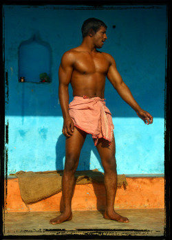  Traditional Indian wrestlers. 