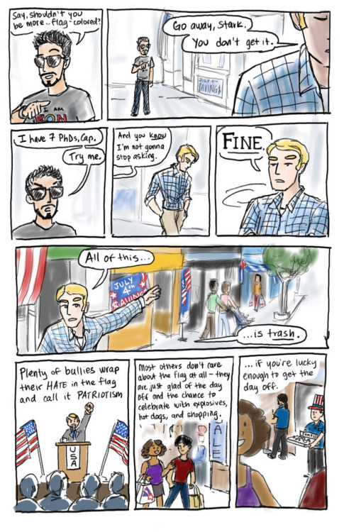 For Maia_saura, who bid on me for @marveltrumpshate and then asked for my take on the Flag Speech.Fo
