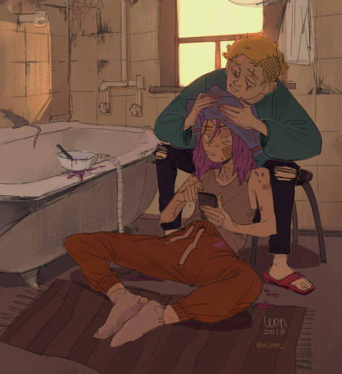 what if we kissed in a bathroom while youre dyeing my hair pink _ [insta] [ko fi support]