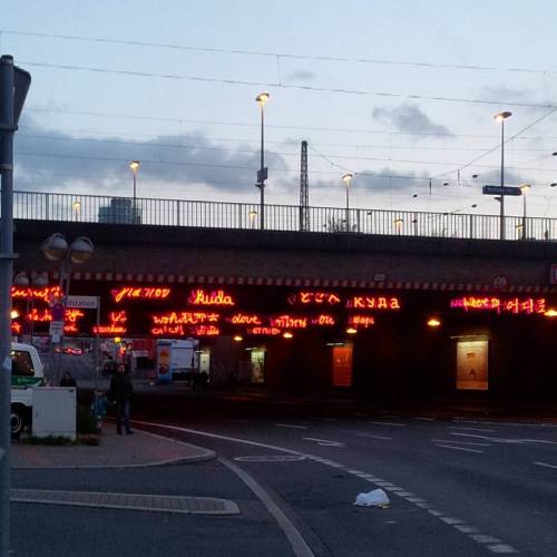 A #light #installation Asking #where To (#wohin) Next To #Bochum #Hauptbahnhof (hier: Bochum Hauptbahnhof)