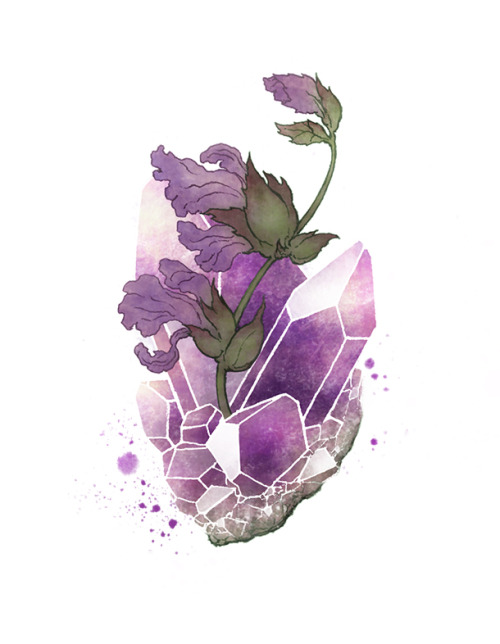 Inktober 4- Feeling purple… sage and amethyst