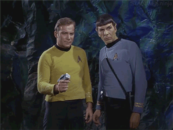 startrekninja:“No, Spock, don’t go over there, don’t leave me, I’ll be all frightened and…..oh bum, 
