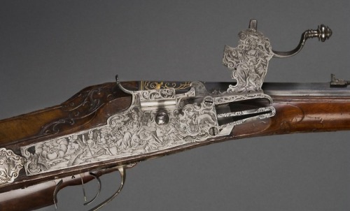 Wheelock rifle of Austrian Emperor Charles VI, crafted by Caspar Zelner, early 18th century.from The