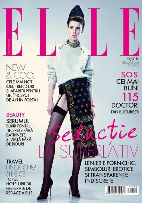 Elle Romania cover for February 2013